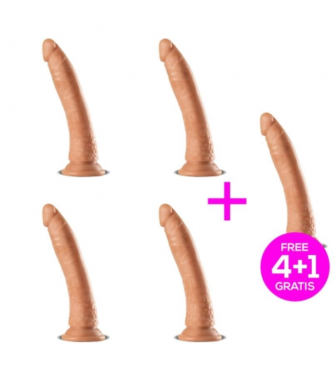 Pack 4+1 Cage Dildo Realista Natural 8,65 - 22 cm