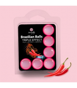 Set 6 Brazilian Balls Triple Efecto (Calor, Frio y Vibración)