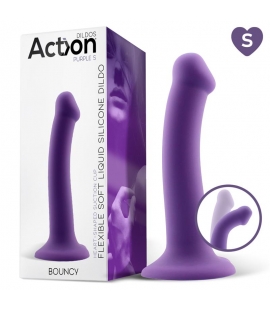 Bouncy Dildo Silicona Líquida Hiper Flexible 6.5 - 16.5 cm Talla S Púrpura